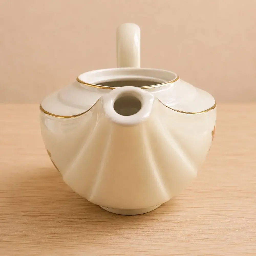 Vintage Hall's Superior Aladdin Autumn Leaf Teapot 22K Gold